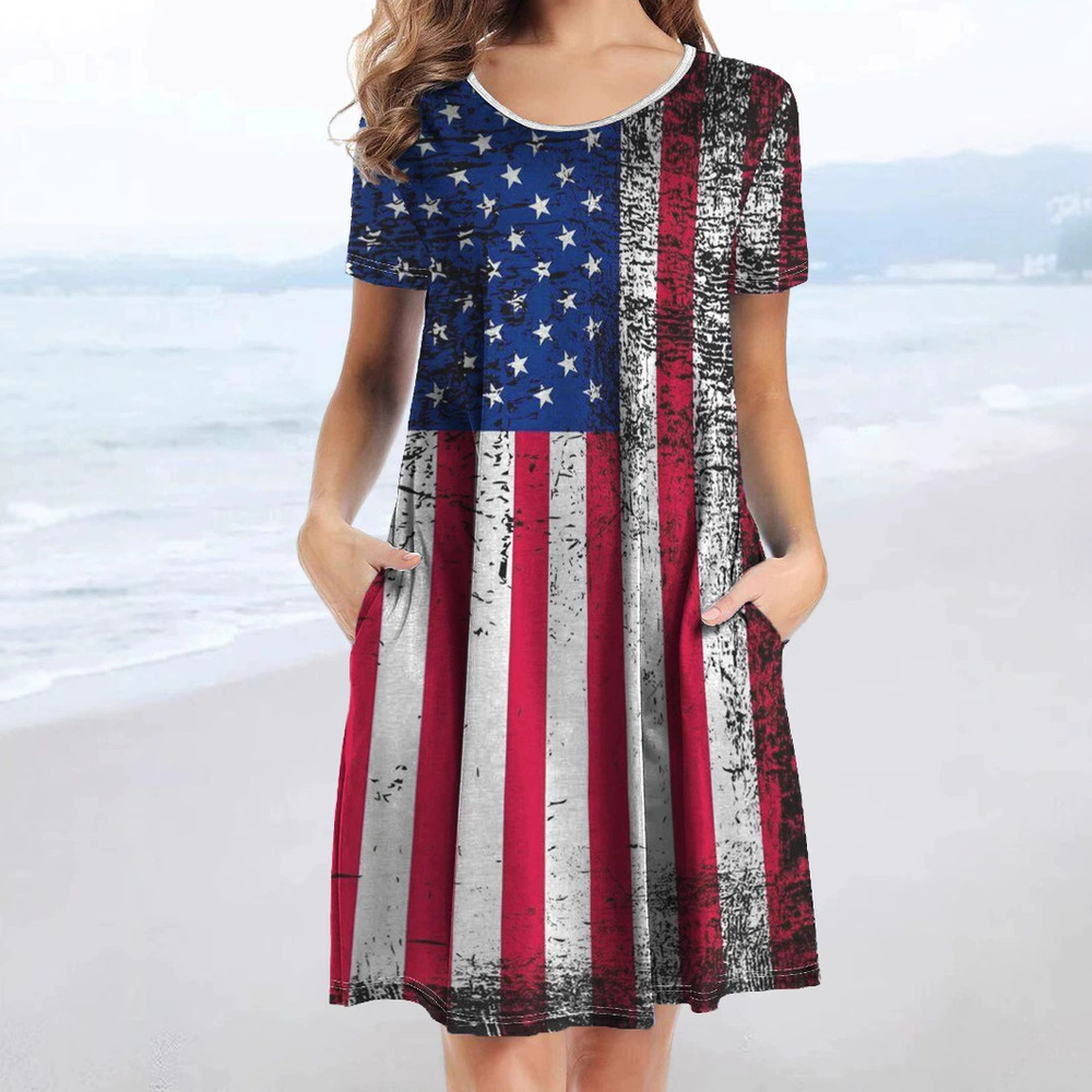 ZARA In Stock Spring Summer Fashion Print Short Sleeve Midi Dress